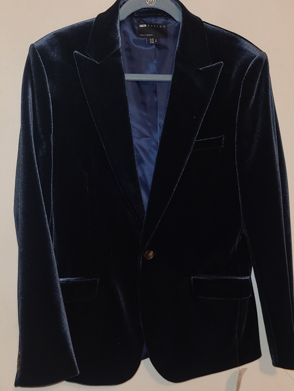 ASOS Men's Velvet Sport Coat in Navy